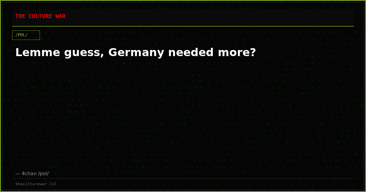 Lemme guess, Germany needed more?