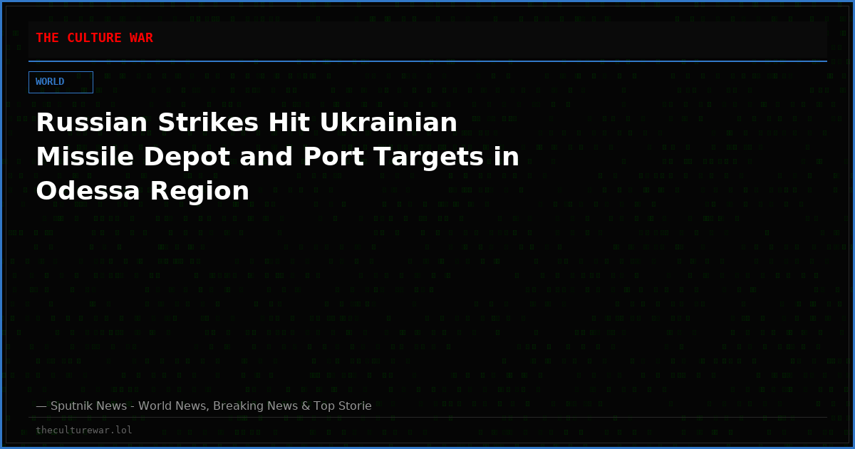 Russian Strikes Hit Ukrainian Missile Depot and Port Targets in Odessa Region
