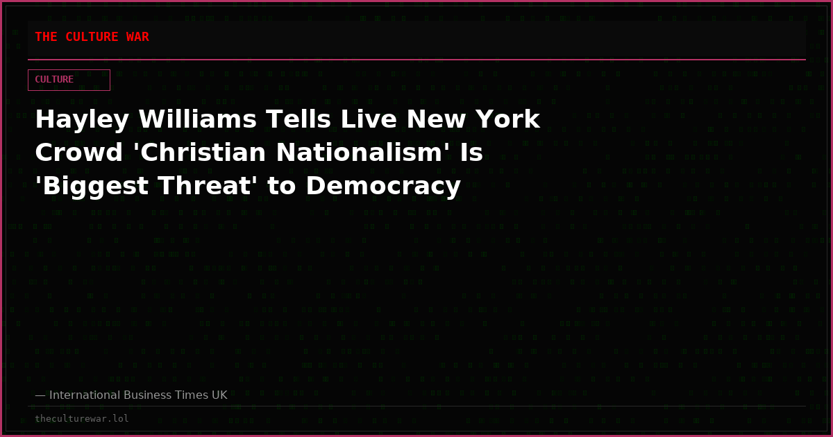 Hayley Williams Tells Live New York Crowd 'Christian Nationalism' Is 'Biggest Threat' to Democracy