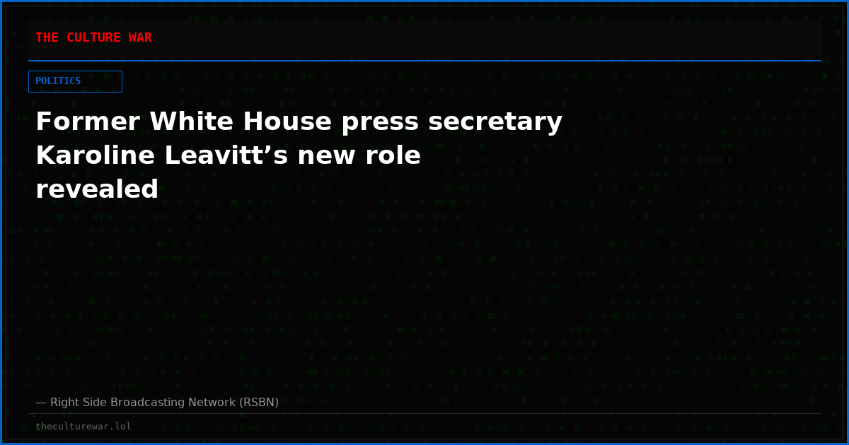 Former White House press secretary Karoline Leavitt’s new role revealed