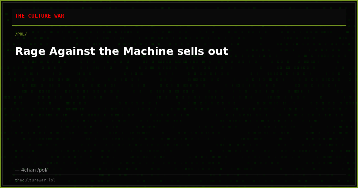 Rage Against the Machine sells out