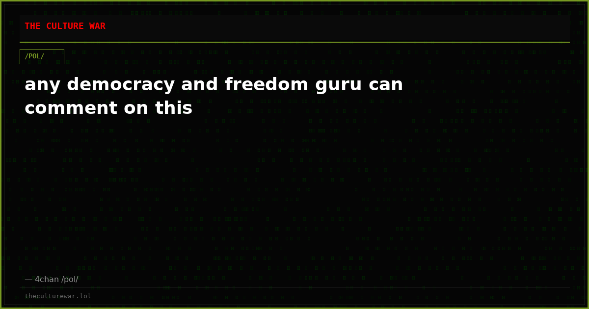any democracy and freedom guru can comment on this