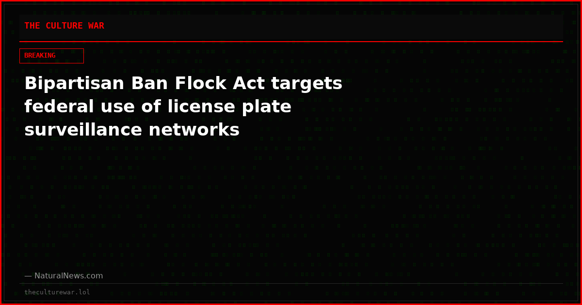 Bipartisan Ban Flock Act targets federal use of license plate surveillance networks