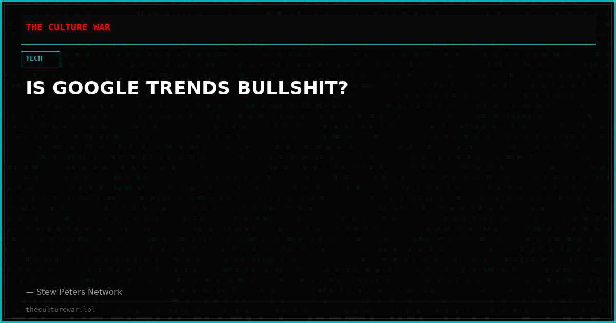 IS GOOGLE TRENDS BULLSHIT?