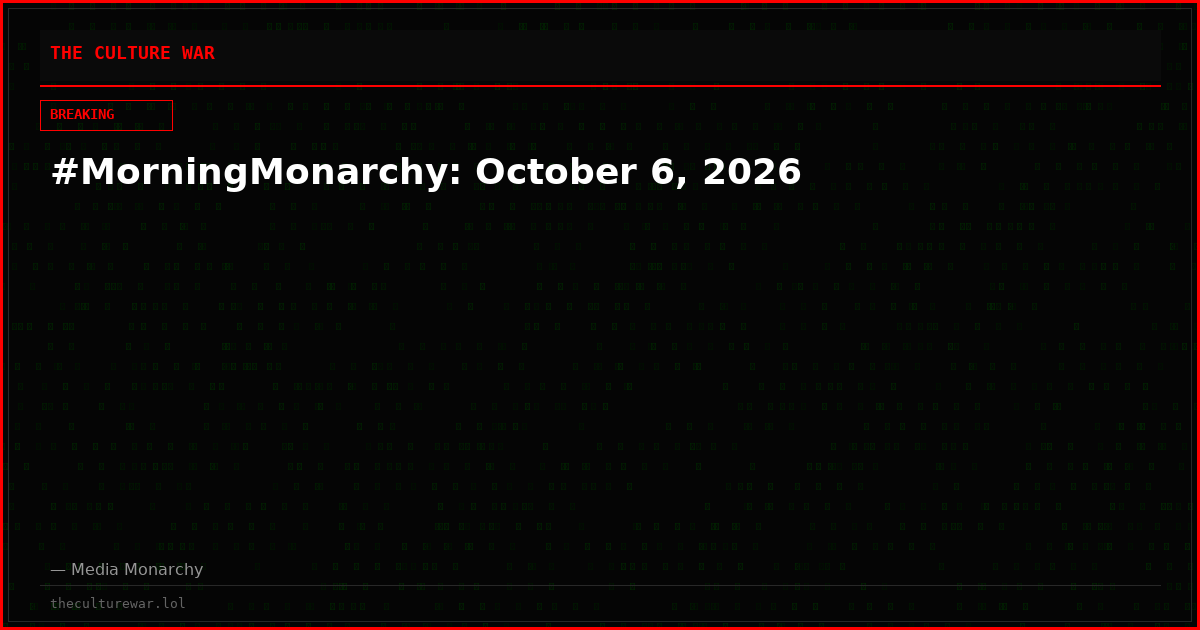 #MorningMonarchy: October 6, 2026