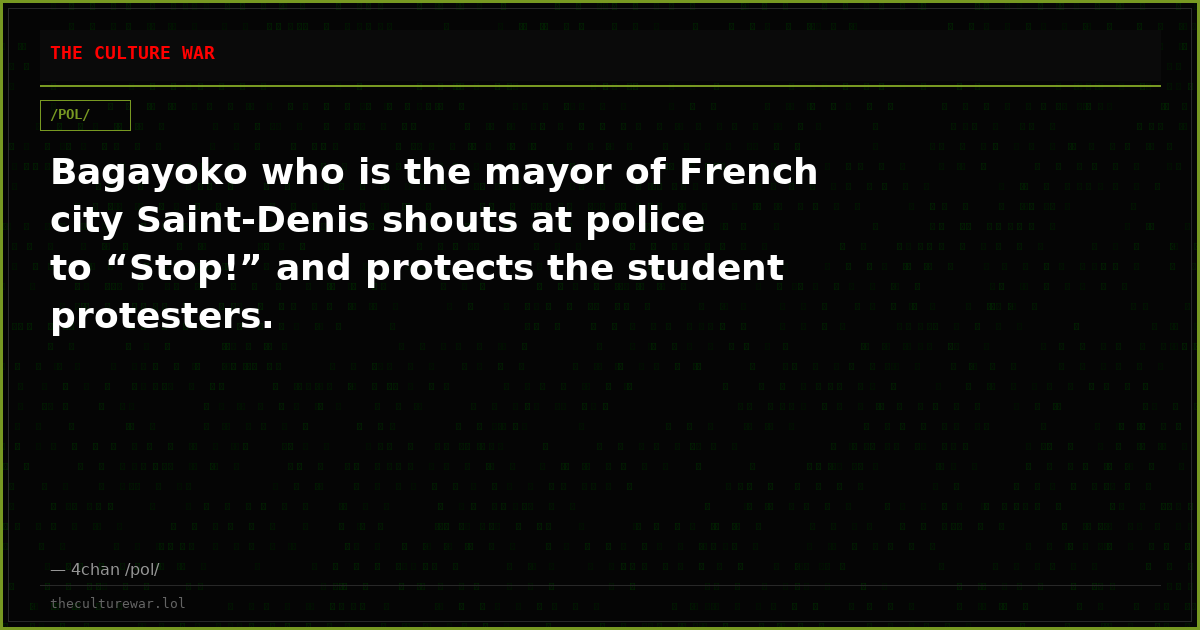 Bagayoko who is the mayor of French city Saint-Denis shouts at police to “Stop!” and protects the student protesters.