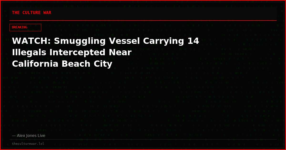 WATCH: Smuggling Vessel Carrying 14 Illegals Intercepted Near California Beach City