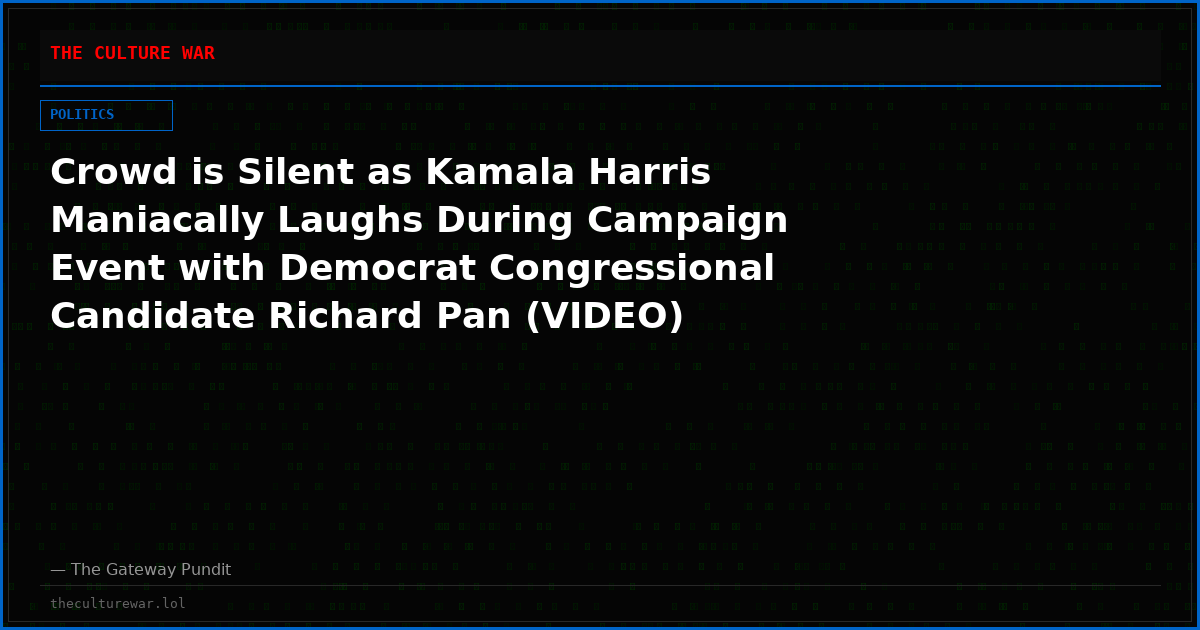 Crowd is Silent as Kamala Harris Maniacally Laughs During Campaign Event with Democrat Congressional Candidate Richard Pan (VIDEO)