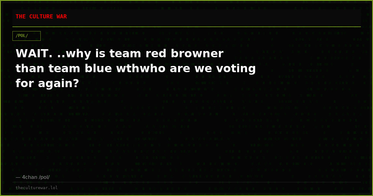 WAIT. ..why is team red browner than team blue wthwho are we voting for again?