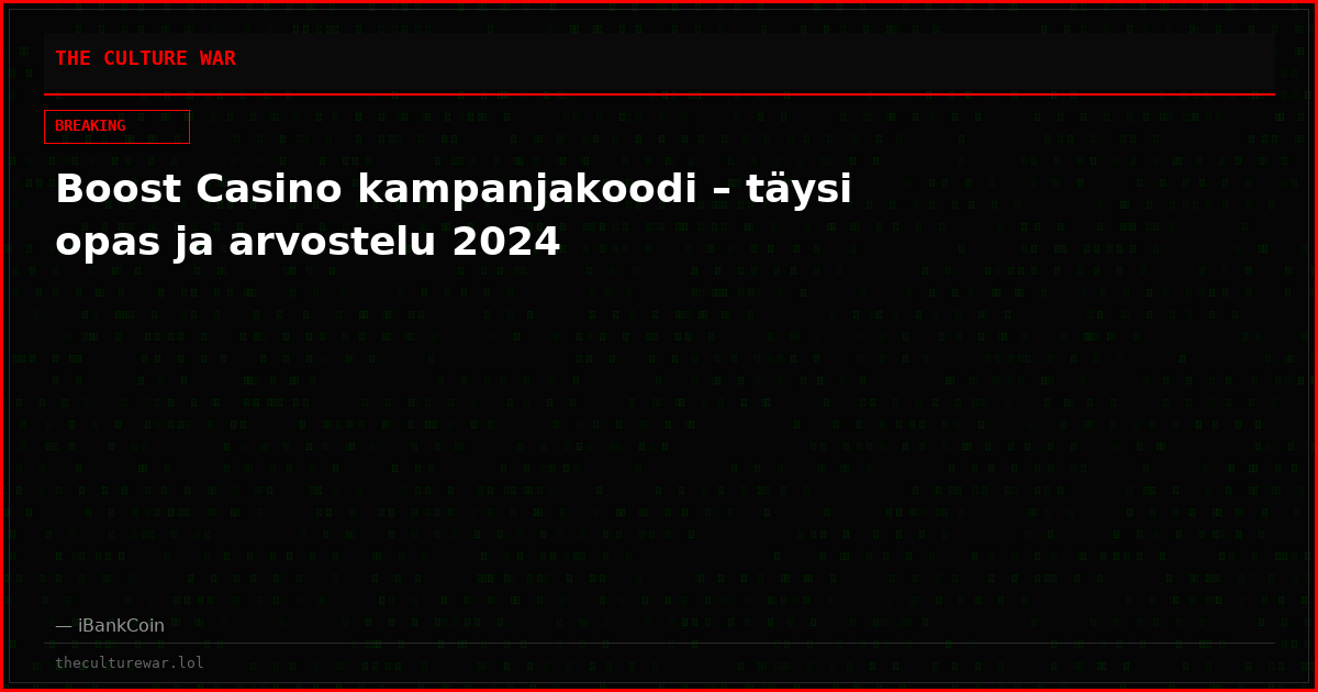 Boost Casino kampanjakoodi – täysi opas ja arvostelu 2024