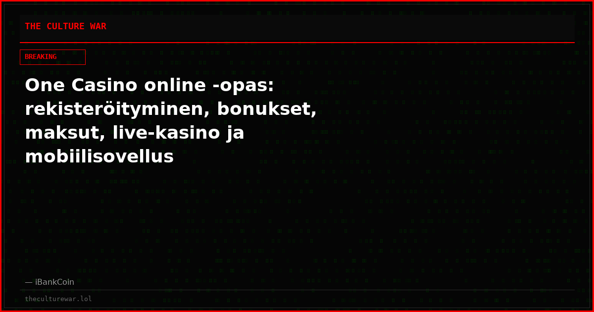 One Casino online -opas: rekisteröityminen, bonukset, maksut, live‑kasino ja mobiilisovellus