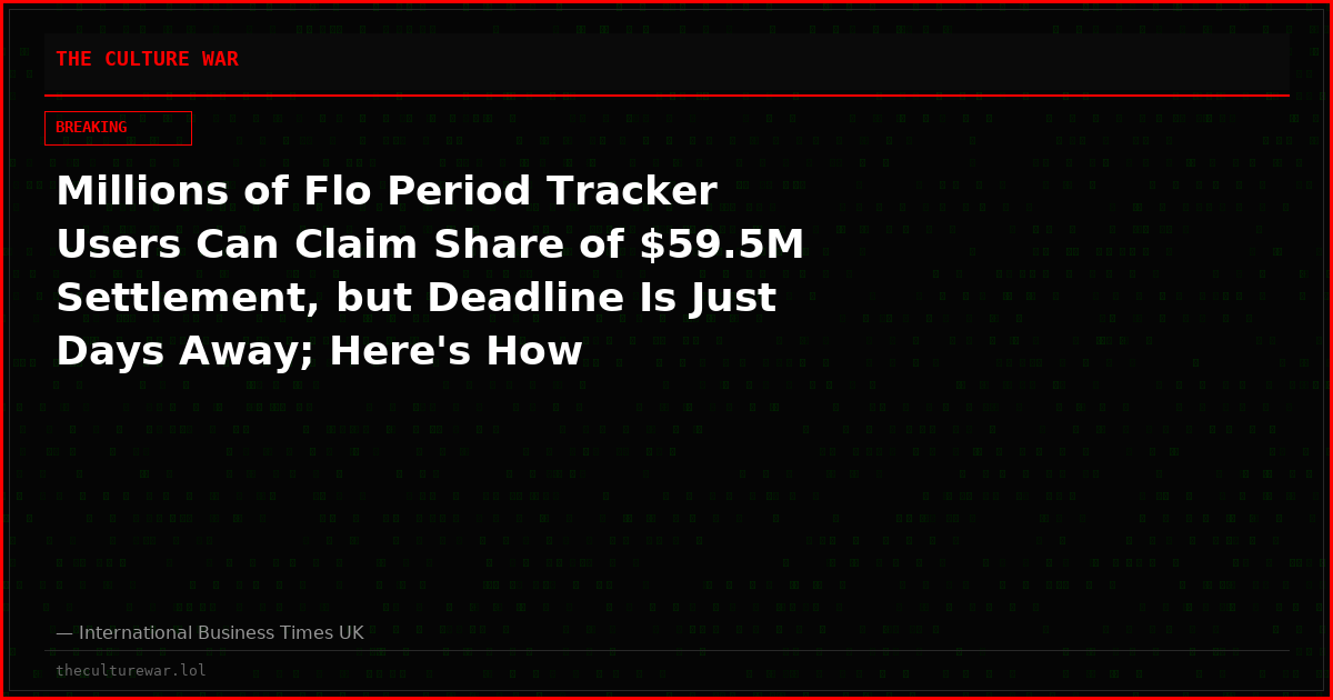 Millions of Flo Period Tracker Users Can Claim Share of $59.5M Settlement, but Deadline Is Just Days Away; Here's How