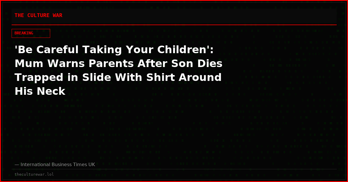 'Be Careful Taking Your Children': Mum Warns Parents After Son Dies Trapped in Slide With Shirt Around His Neck