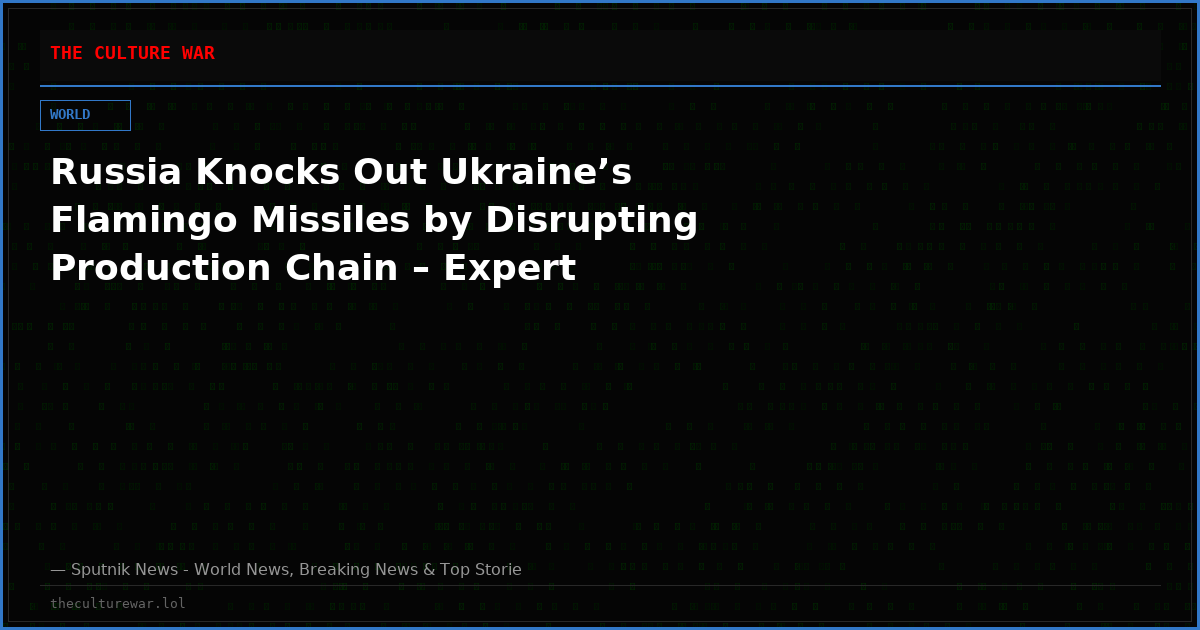 Russia Knocks Out Ukraine’s Flamingo Missiles by Disrupting Production Chain – Expert