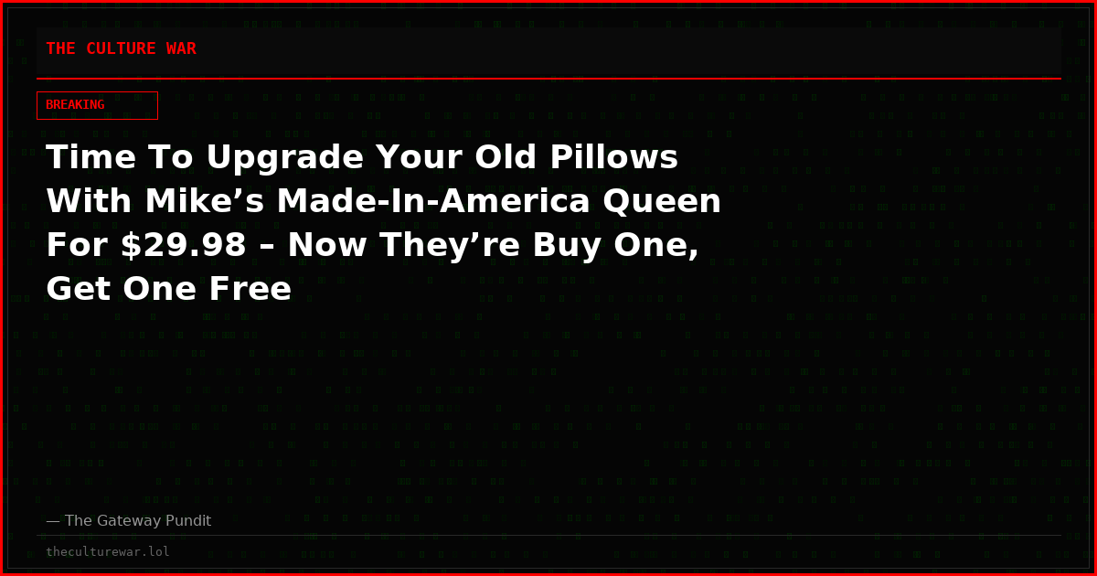 Time To Upgrade Your Old Pillows With Mike’s Made-In-America Queen For $29.98 – Now They’re Buy One, Get One Free
