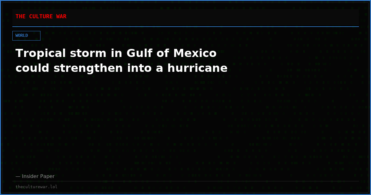 Tropical storm in Gulf of Mexico could strengthen into a hurricane