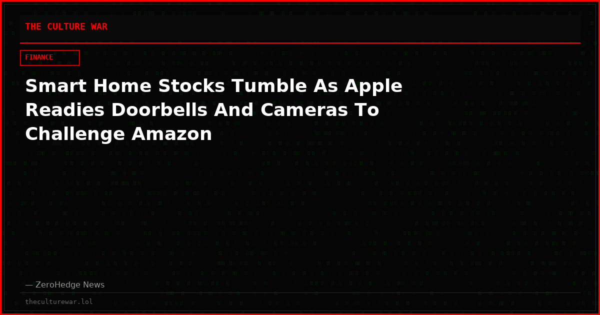 Smart Home Stocks Tumble As Apple Readies Doorbells And Cameras To Challenge Amazon