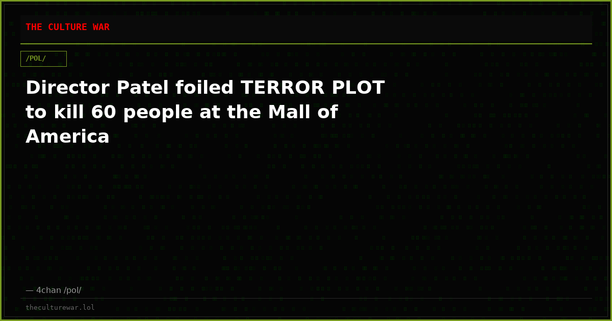 Director Patel foiled TERROR PLOT to kill 60 people at the Mall of America