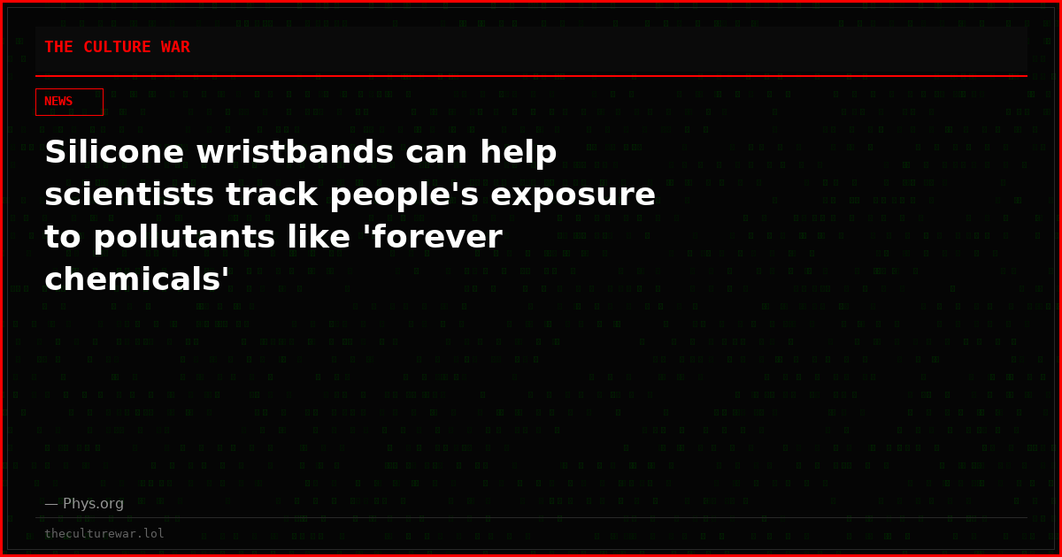 Silicone wristbands can help scientists track people's exposure to pollutants like 'forever chemicals'