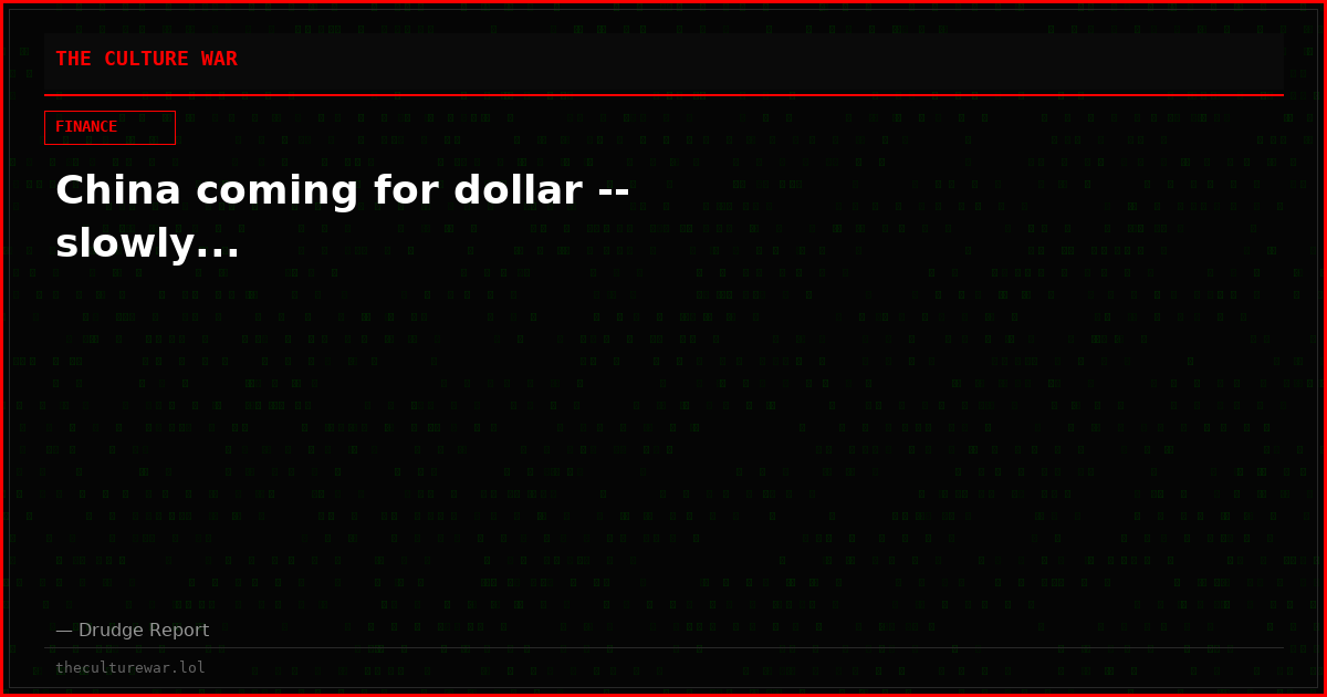 China coming for dollar -- slowly...