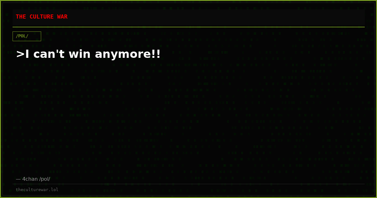 >I can't win anymore!!