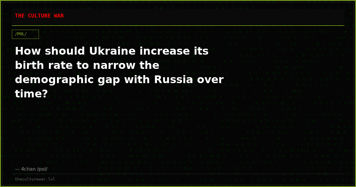 How should Ukraine increase its birth rate to narrow the demographic gap with Russia over time?