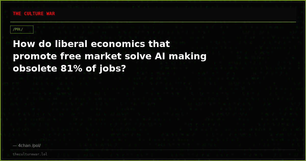 How do liberal economics that promote free market solve AI making obsolete 81% of jobs?