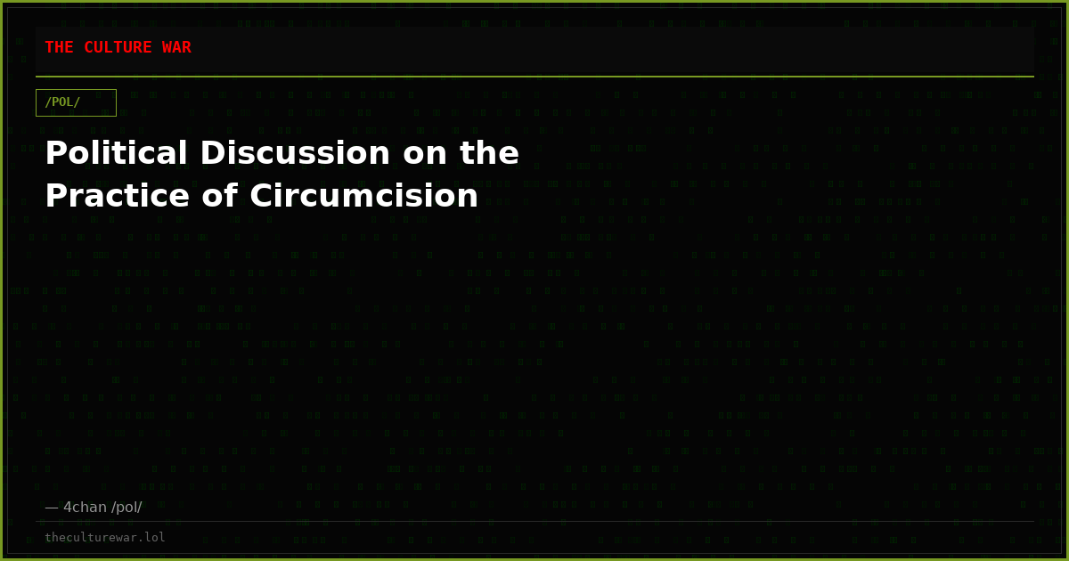 Political Discussion on the Practice of Circumcision