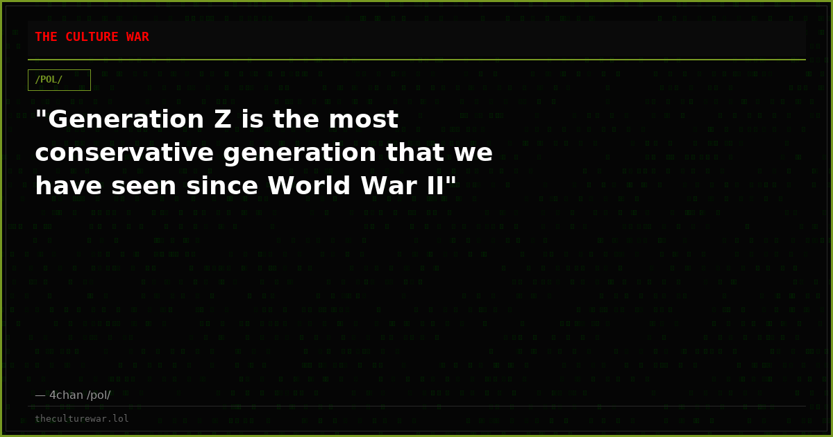 "Generation Z is the most conservative generation that we have seen since World War II"