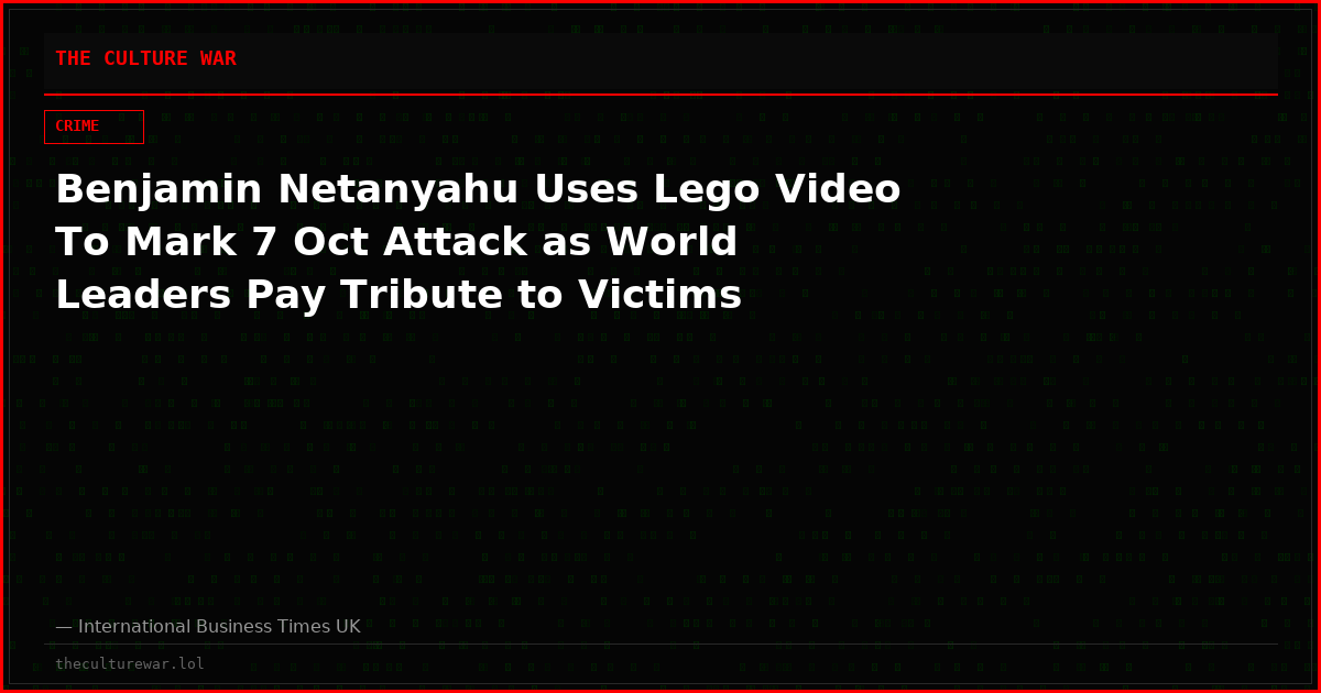 Benjamin Netanyahu Uses Lego Video To Mark 7 Oct Attack as World Leaders Pay Tribute to Victims