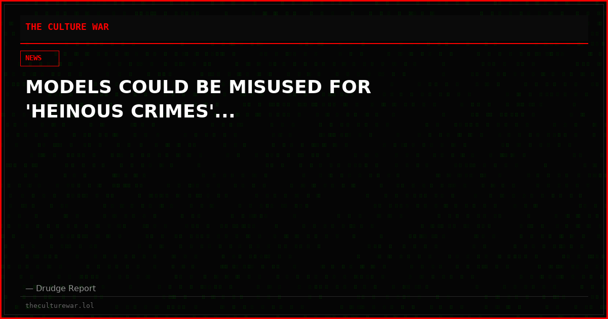 MODELS COULD BE MISUSED FOR 'HEINOUS CRIMES'...