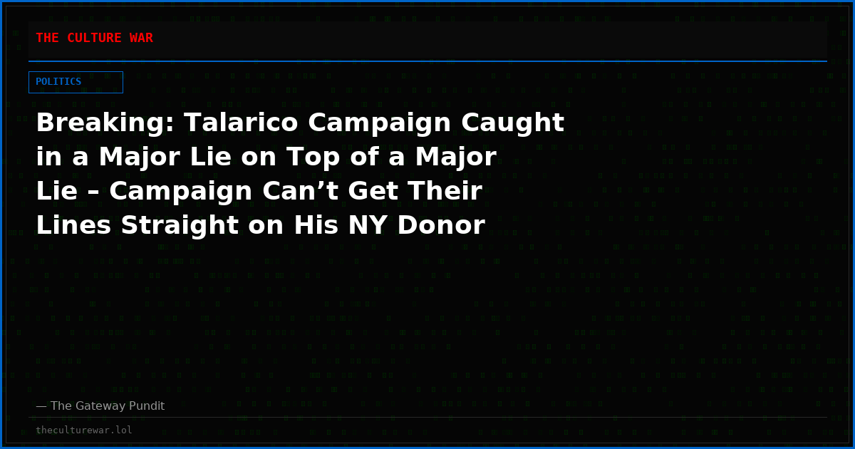 Breaking: Talarico Campaign Caught in a Major Lie on Top of a Major Lie – Campaign Can’t Get Their Lines Straight on His NY Donor Dinners