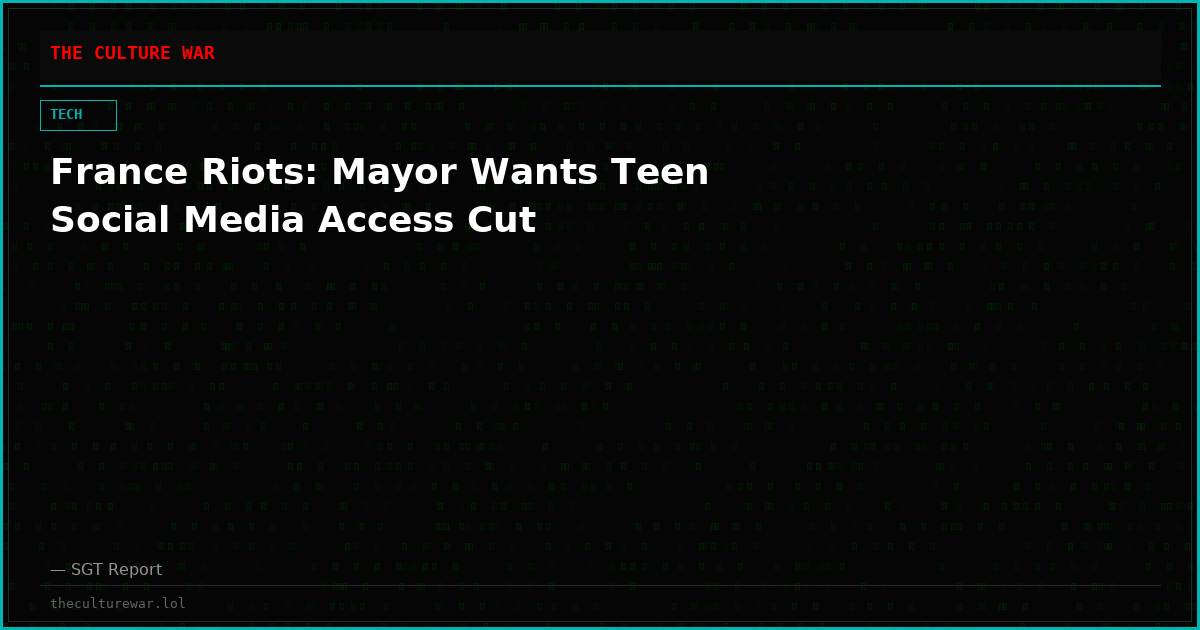 France Riots: Mayor Wants Teen Social Media Access Cut
