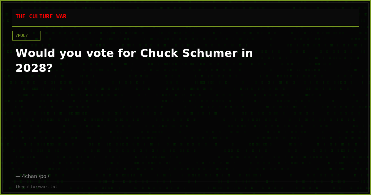 Would you vote for Chuck Schumer in 2028?