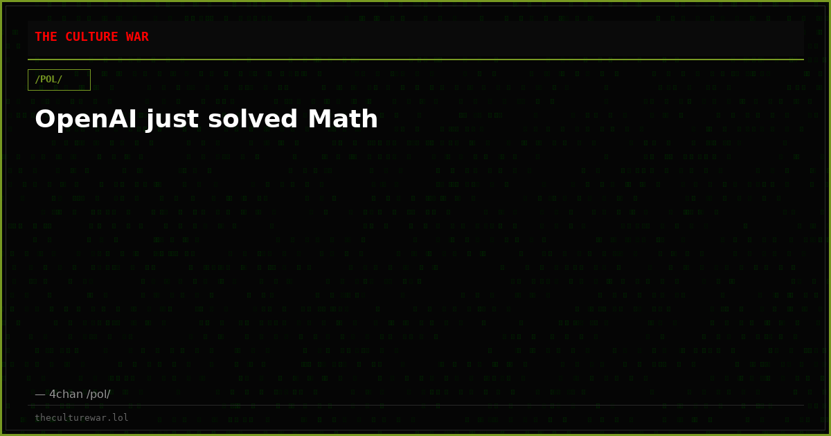 OpenAI just solved Math