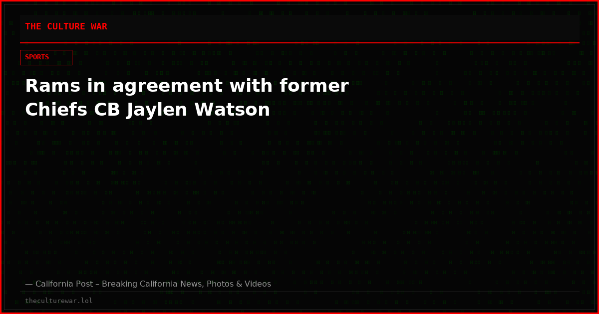 Rams in agreement with former Chiefs CB Jaylen Watson