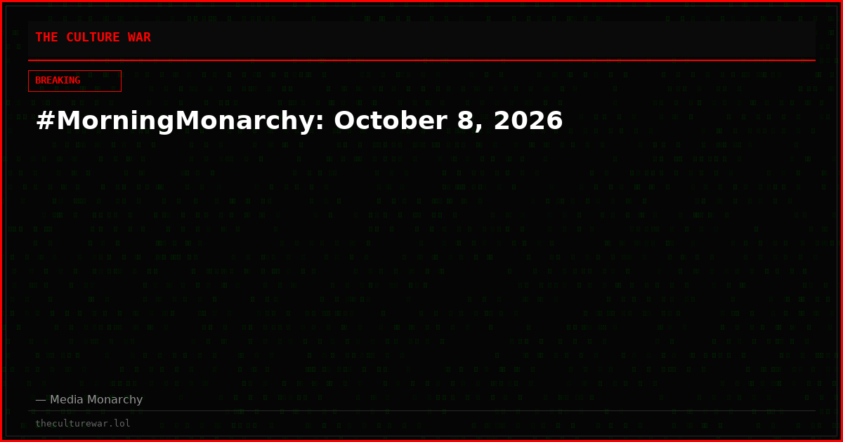 #MorningMonarchy: October 8, 2026
