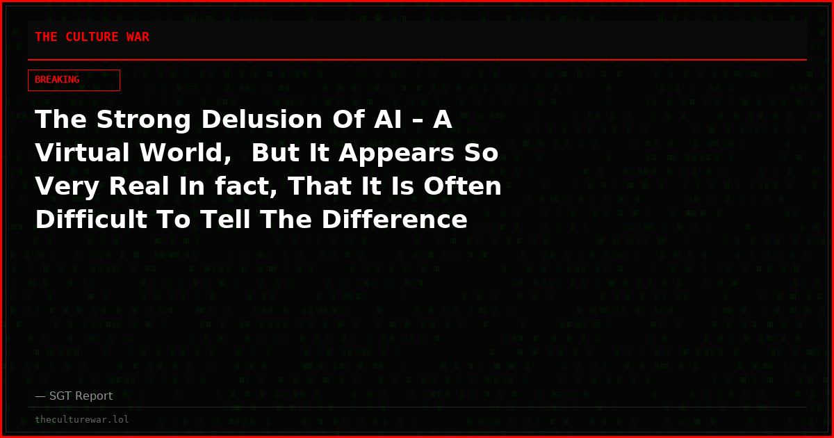 The Strong Delusion Of AI – A Virtual World,  But It Appears So Very Real In fact, That It Is Often Difficult To Tell The Difference