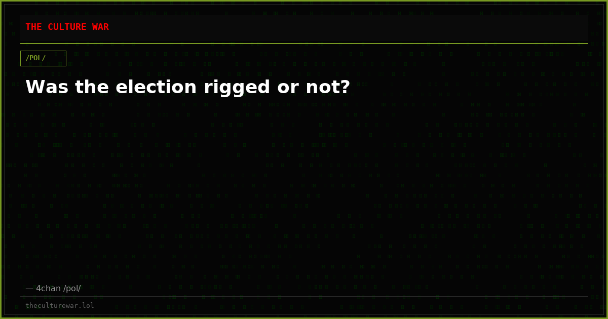 Was the election rigged or not?