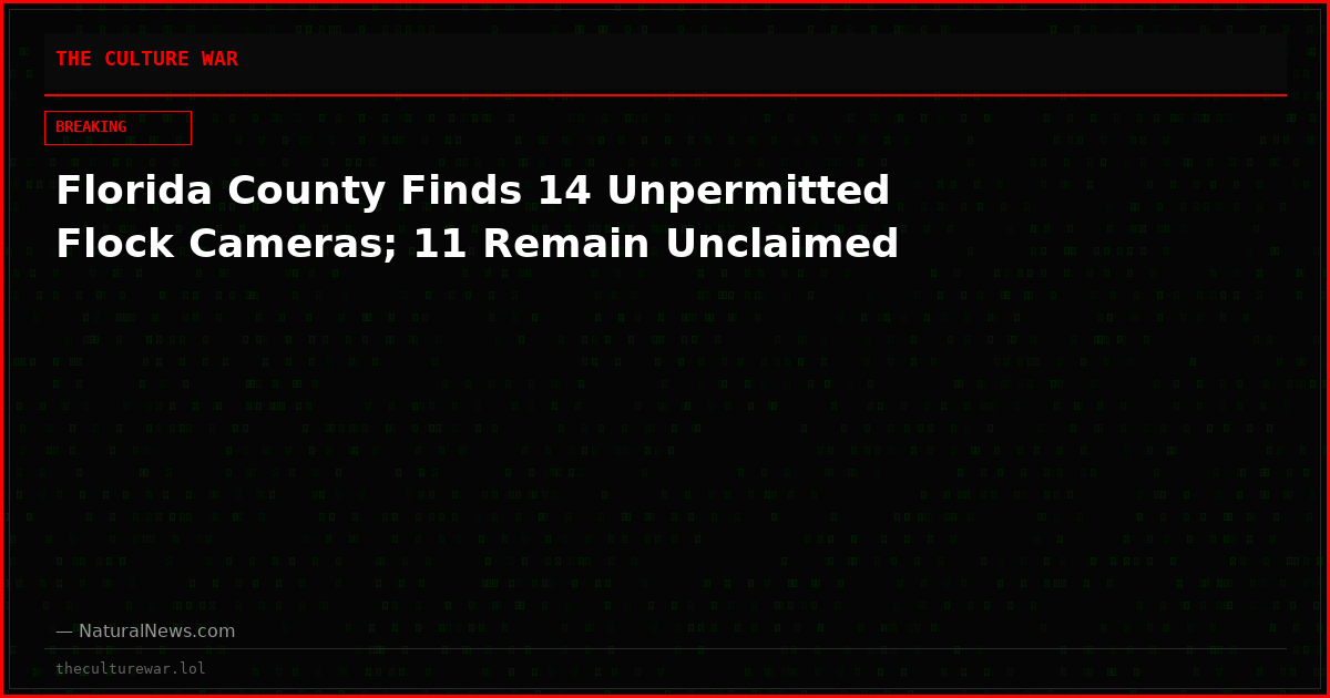 Florida County Finds 14 Unpermitted Flock Cameras; 11 Remain Unclaimed