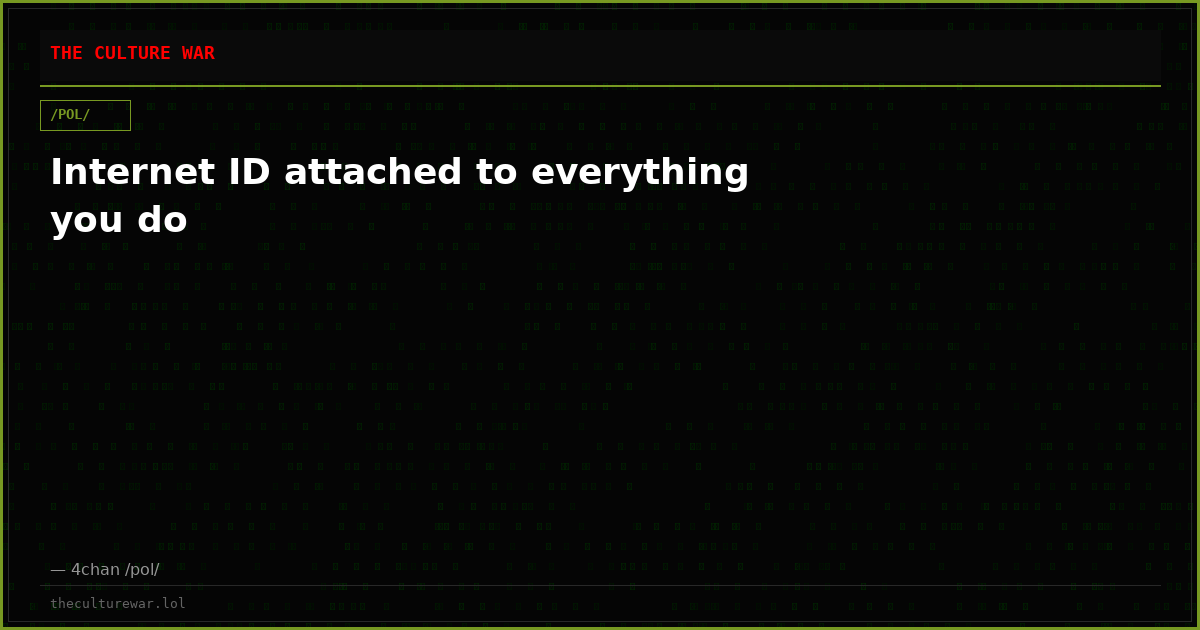 Internet ID attached to everything you do