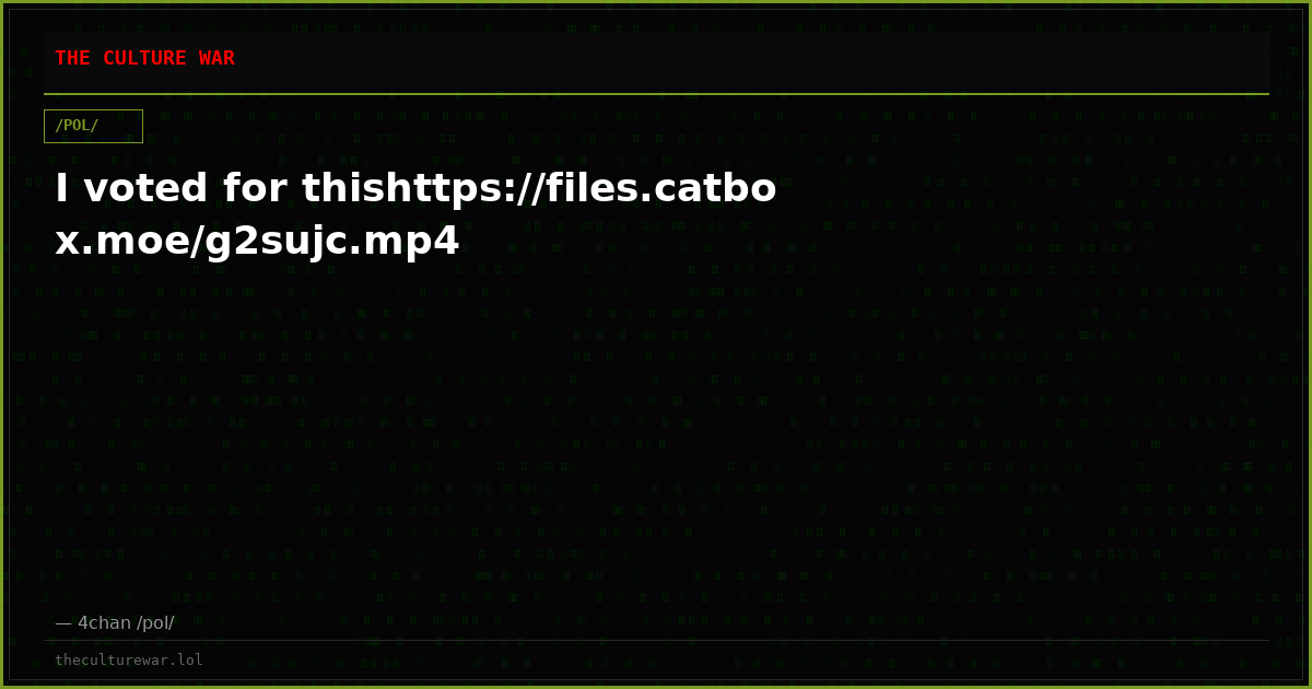 I voted for thishttps://files.catbox.moe/g2sujc.mp4