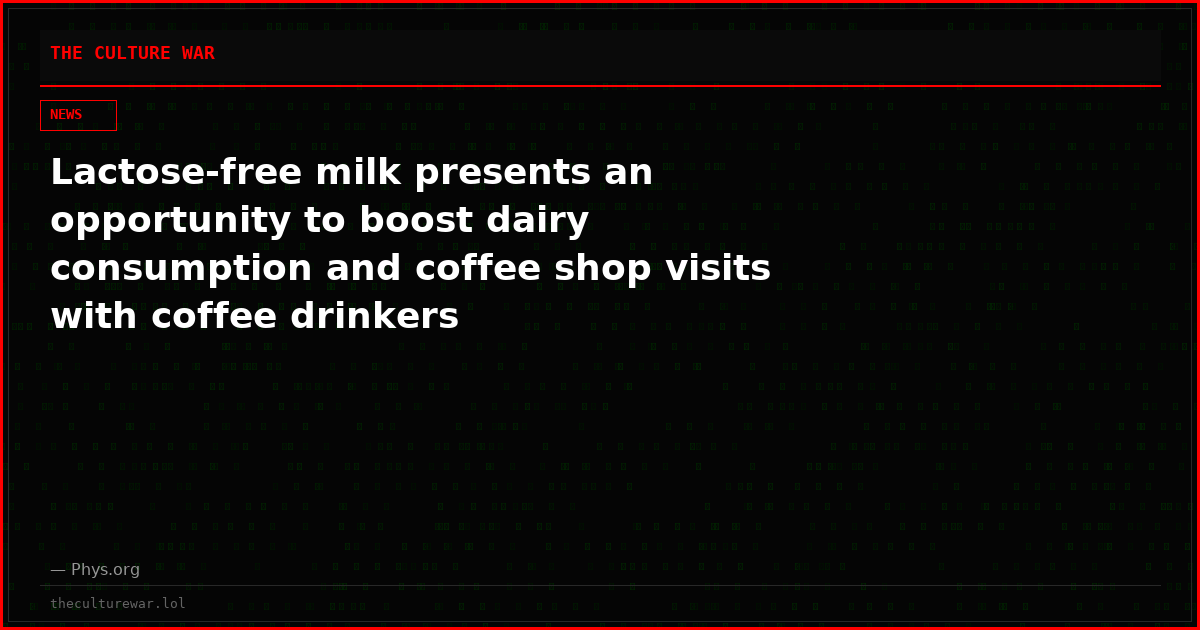 Lactose-free milk presents an opportunity to boost dairy consumption and coffee shop visits with coffee drinkers