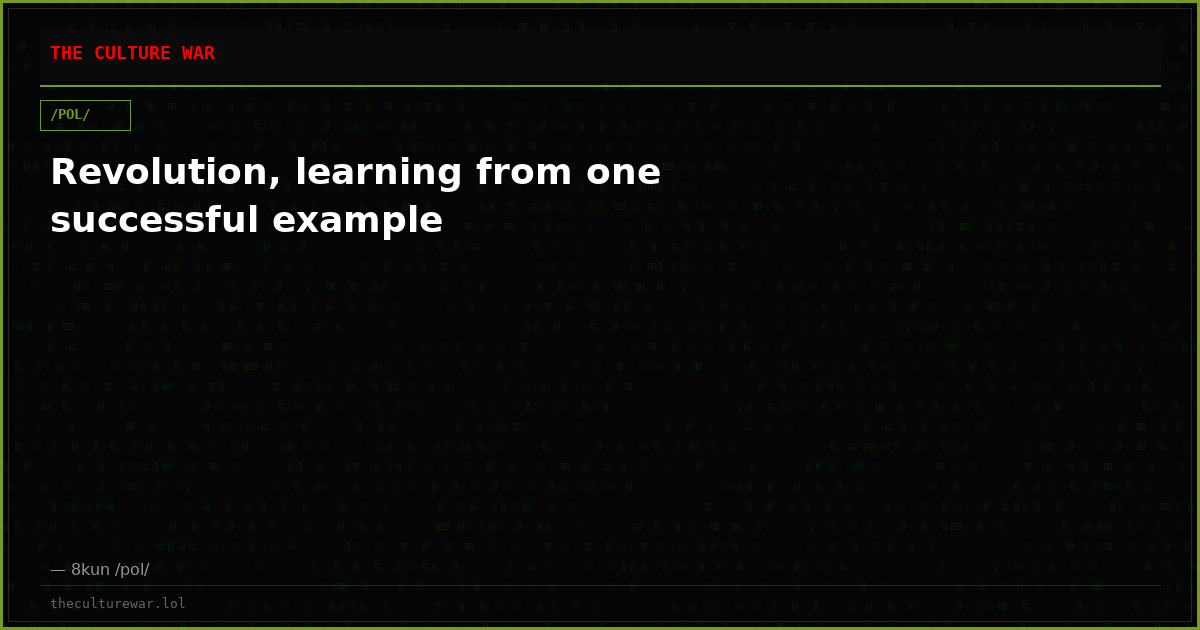 Revolution, learning from one successful example