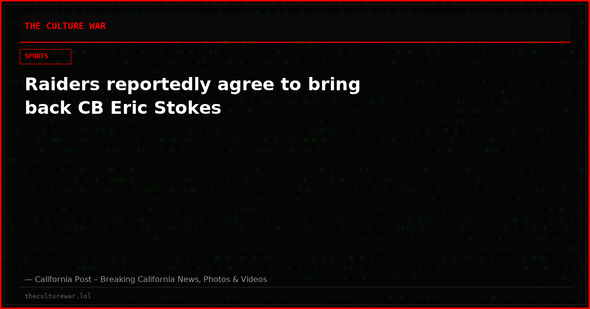 Raiders reportedly agree to bring back CB Eric Stokes