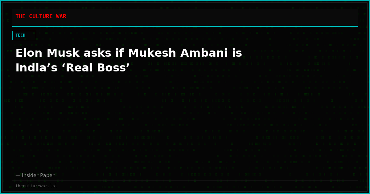 Elon Musk asks if Mukesh Ambani is India’s ‘Real Boss’