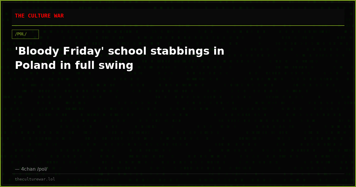 'Bloody Friday' school stabbings in Poland in full swing