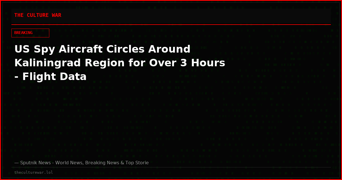 US Spy Aircraft Circles Around Kaliningrad Region for Over 3 Hours - Flight Data