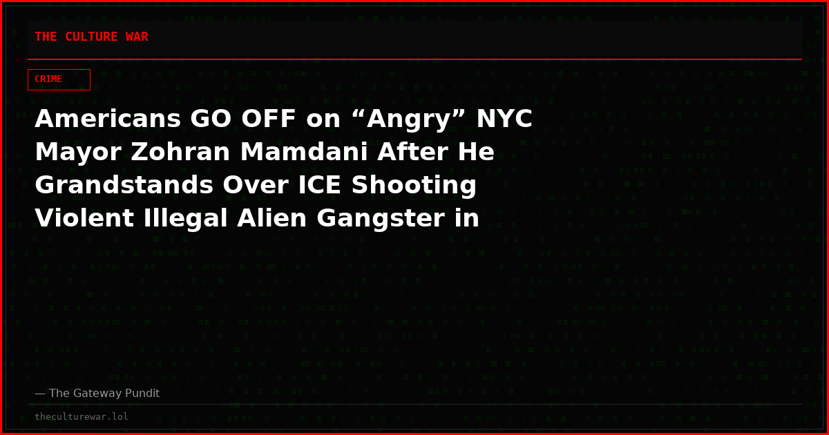 Americans GO OFF on “Angry” NYC Mayor Zohran Mamdani After He Grandstands Over ICE Shooting Violent Illegal Alien Gangster in His City (VIDEO)