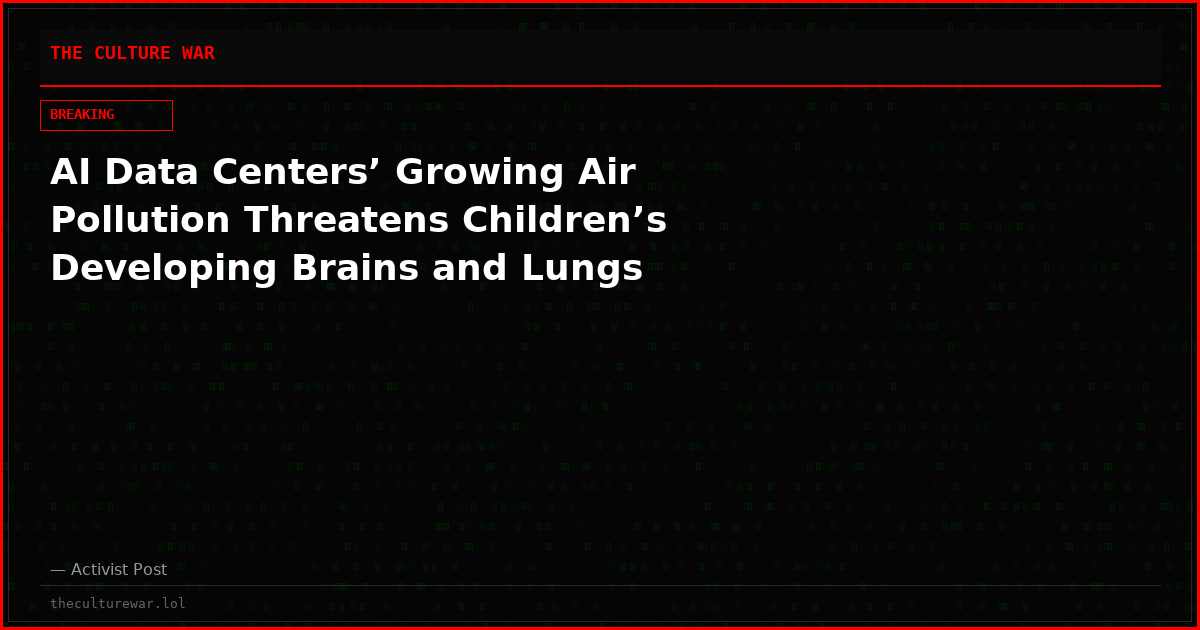 AI Data Centers’ Growing Air Pollution Threatens Children’s Developing Brains and Lungs